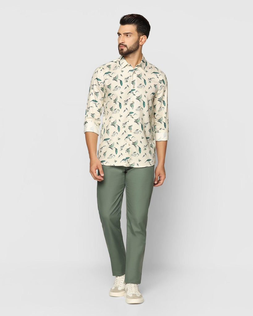 Casual Beige Printed Shirt - Falk