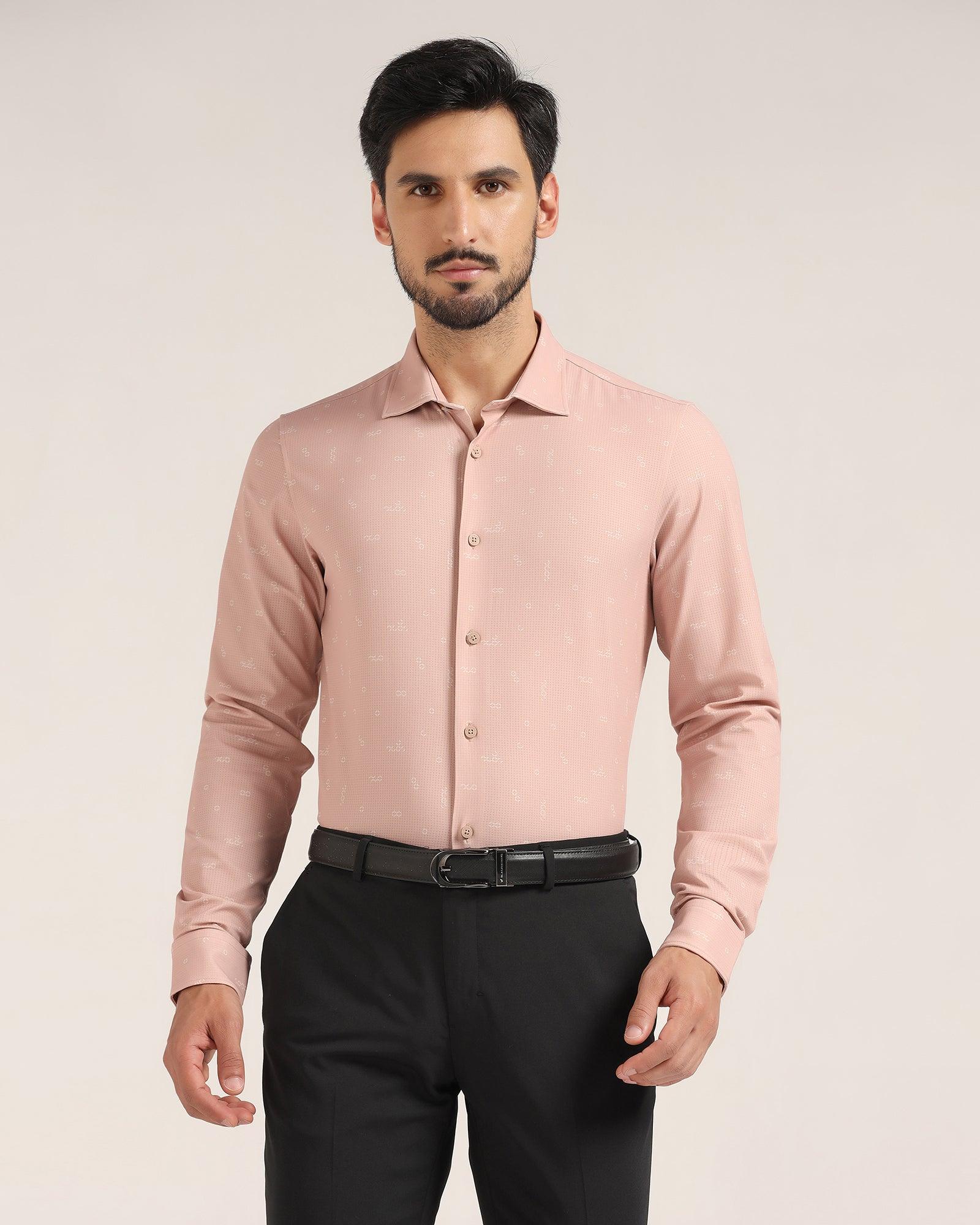 TechPro Casual Beige Printed Shirt - Tobias - Blackberrys