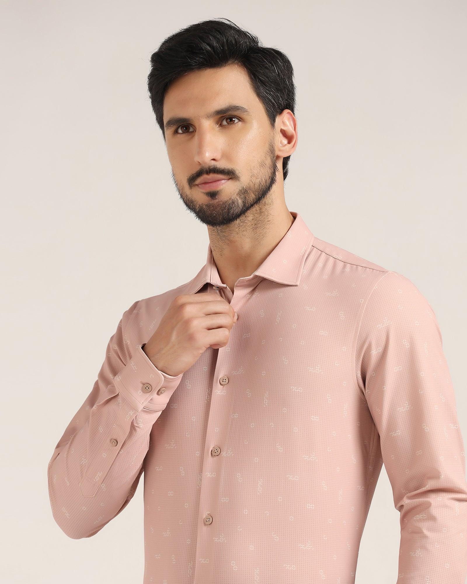 TechPro Casual Beige Printed Shirt - Tobias - Blackberrys