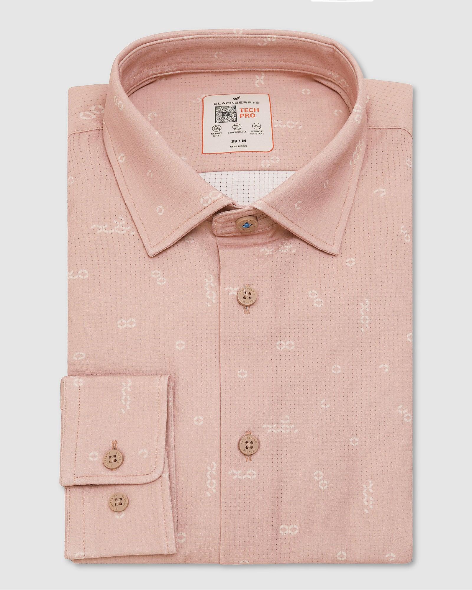 TechPro Casual Beige Printed Shirt - Tobias - Blackberrys