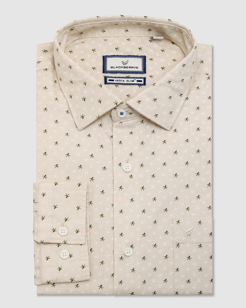 Casual Beige Printed Shirt - Venga