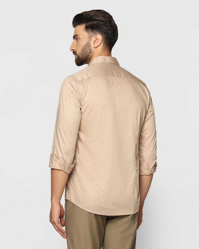 Casual Beige Printed Shirt - Volga