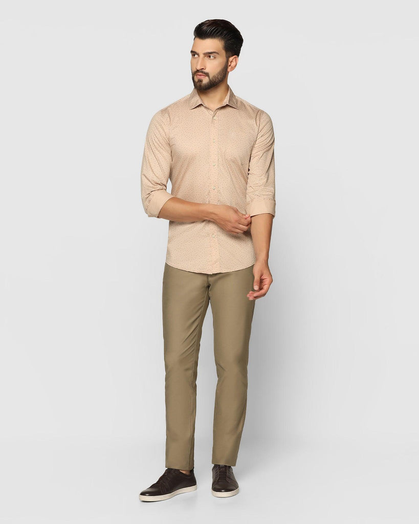 Casual Beige Printed Shirt - Volga