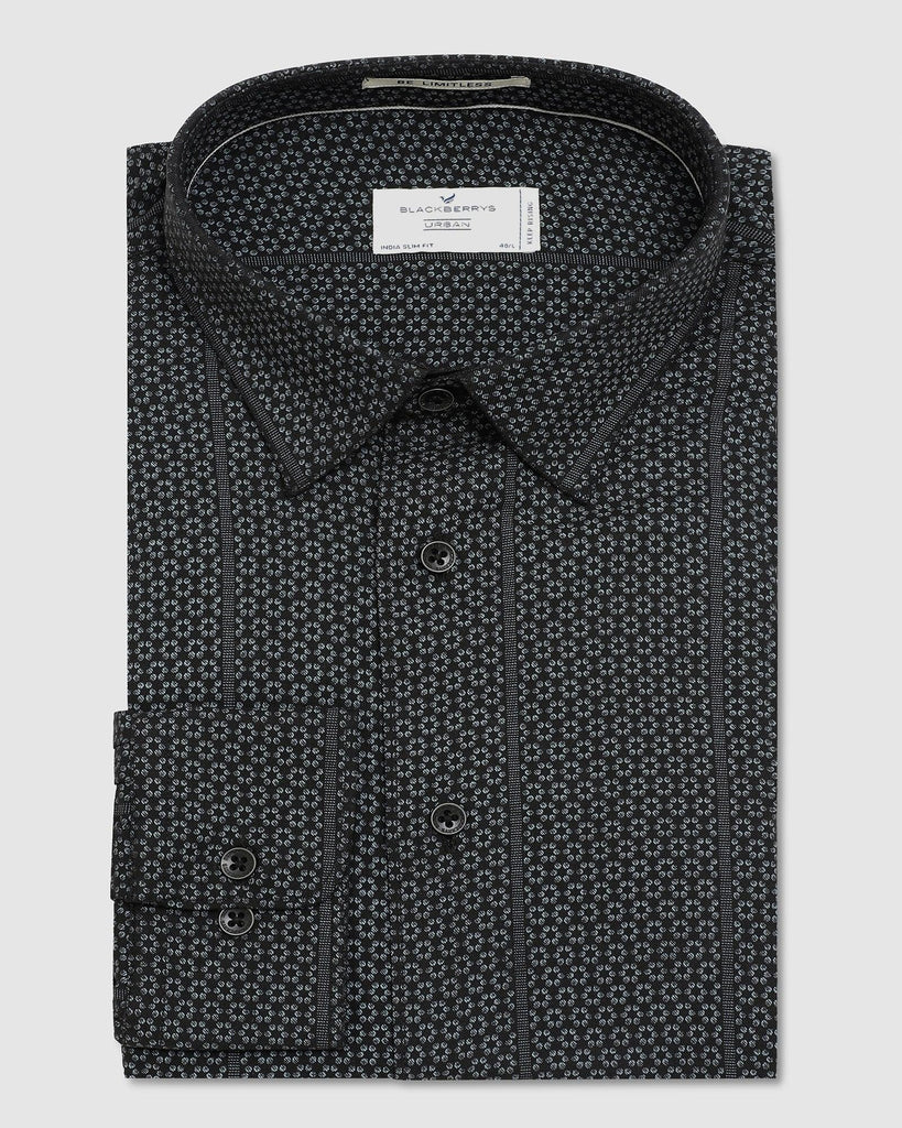 Casual Black Printed Shirt - Ash