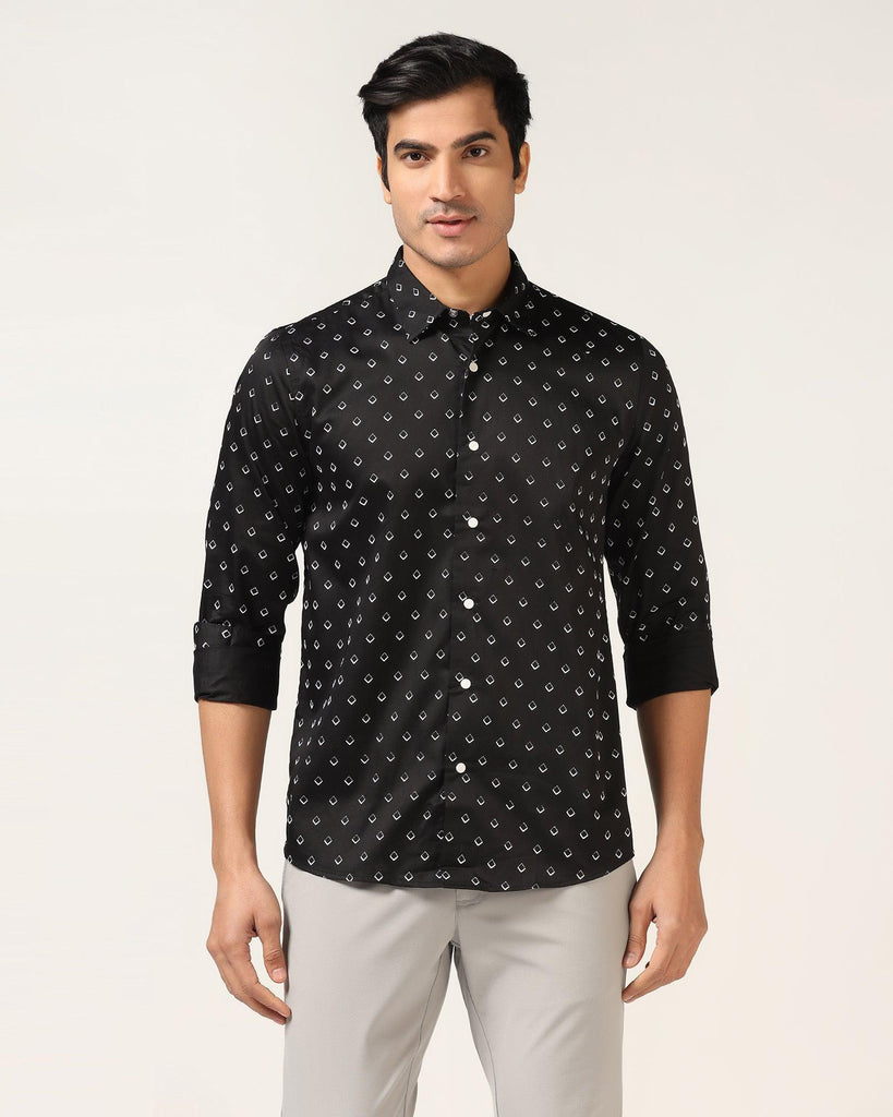 Casual Black Printed Shirt - Dynamo