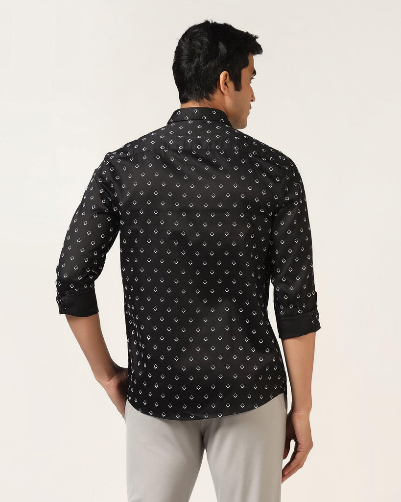 Casual Black Printed Shirt - Dynamo