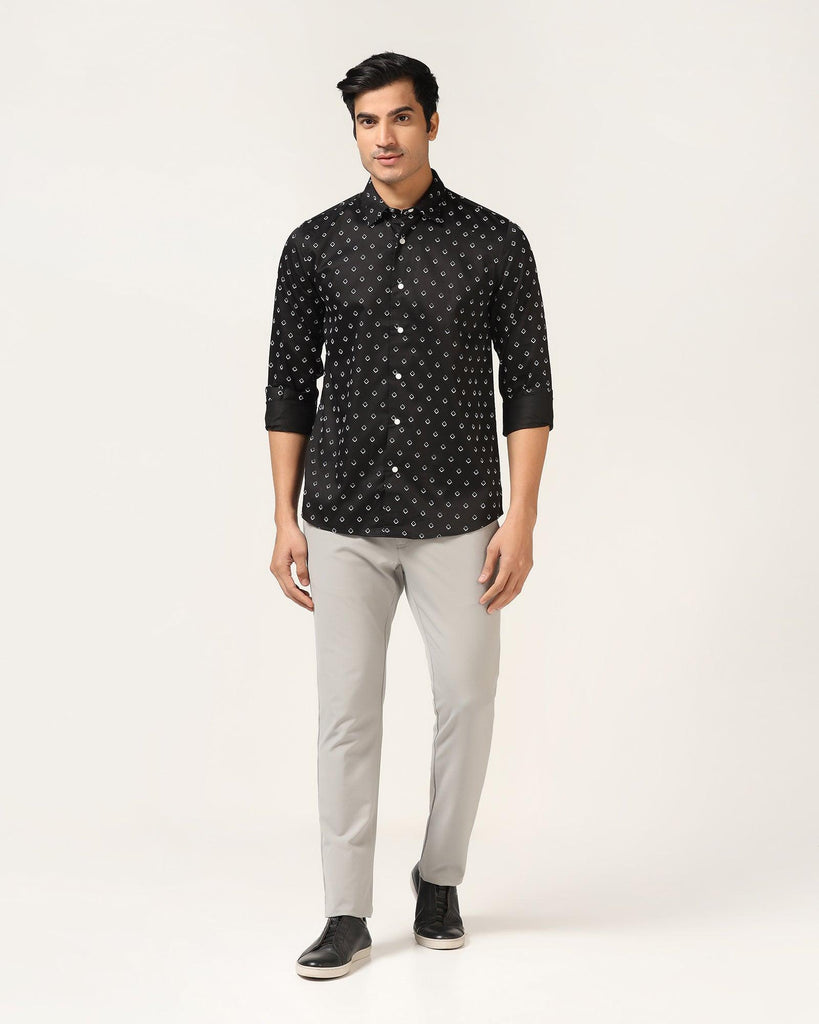 Casual Black Printed Shirt - Dynamo