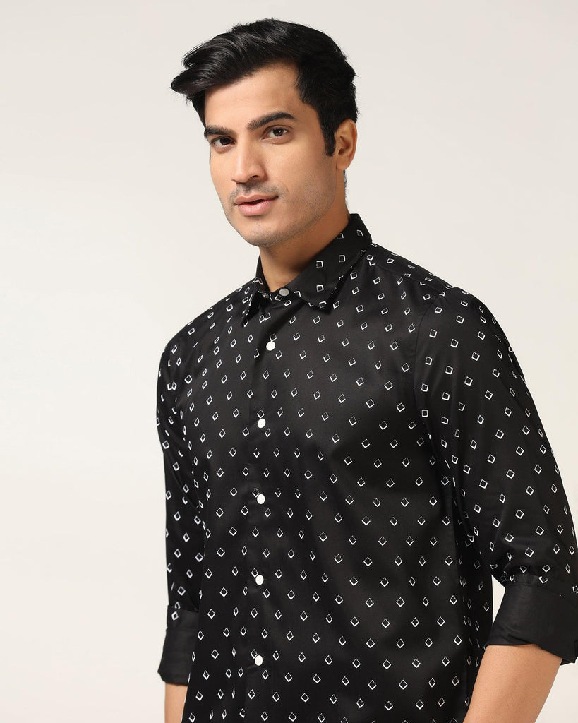 Casual Black Printed Shirt - Dynamo