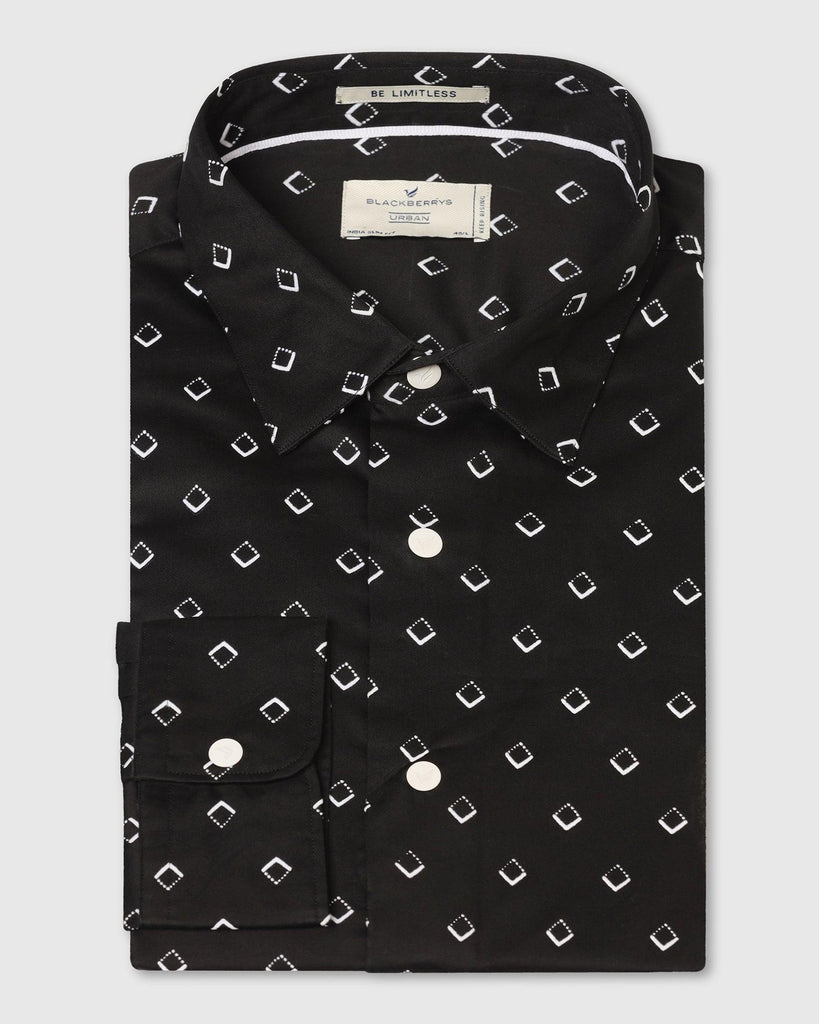 Casual Black Printed Shirt - Dynamo