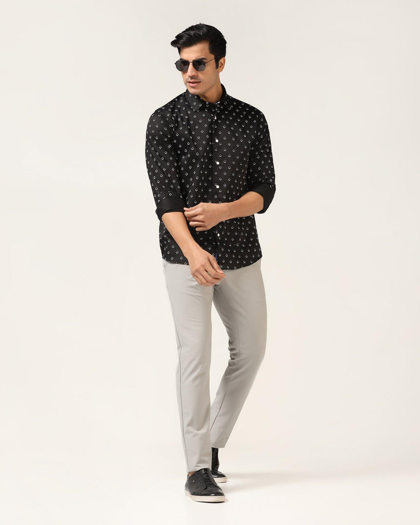 Casual Black Printed Shirt - Dynamo