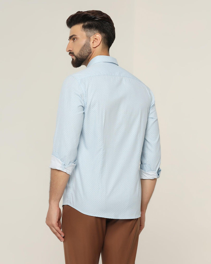 Casual Blue Printed Shirt - Allun