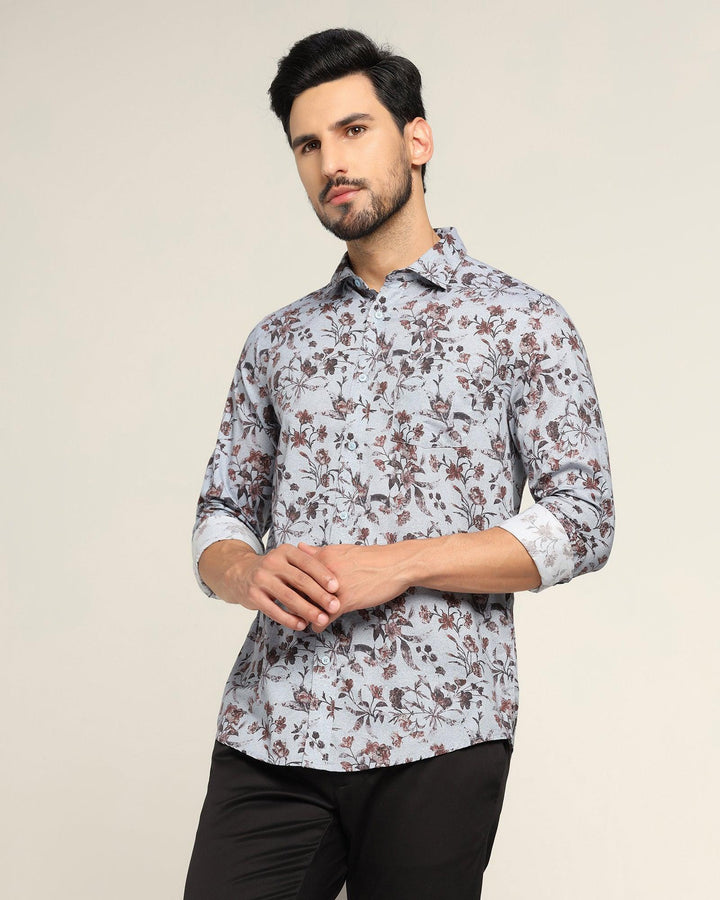 Casual Blue Printed Shirt - Bay