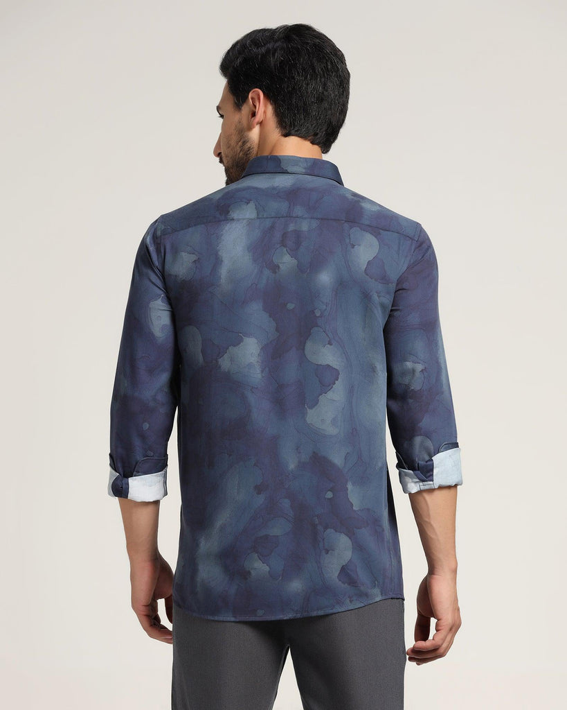 Casual Blue Printed Shirt - Kross