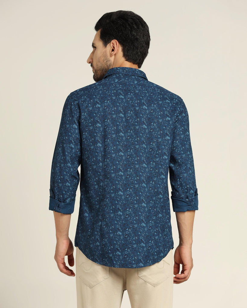 Casual Blue Printed Shirt - Terry