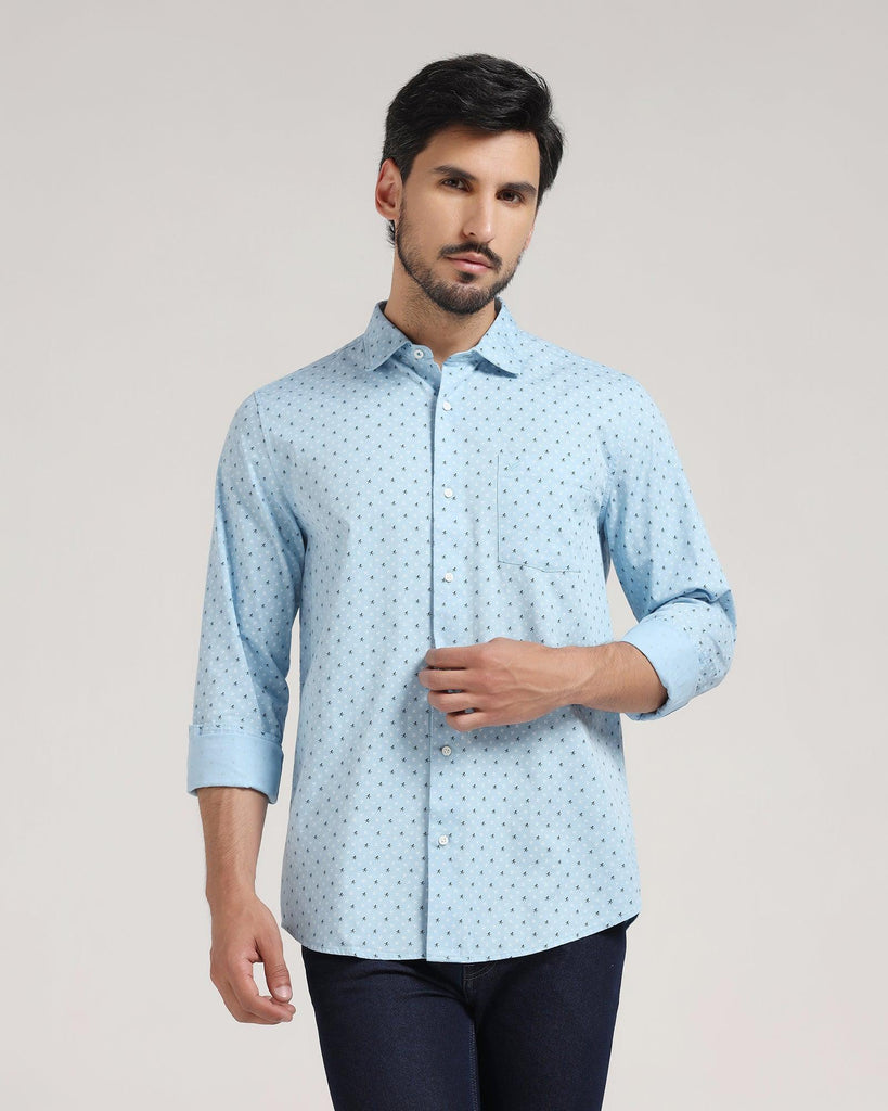 Casual Blue Printed Shirt - Venga