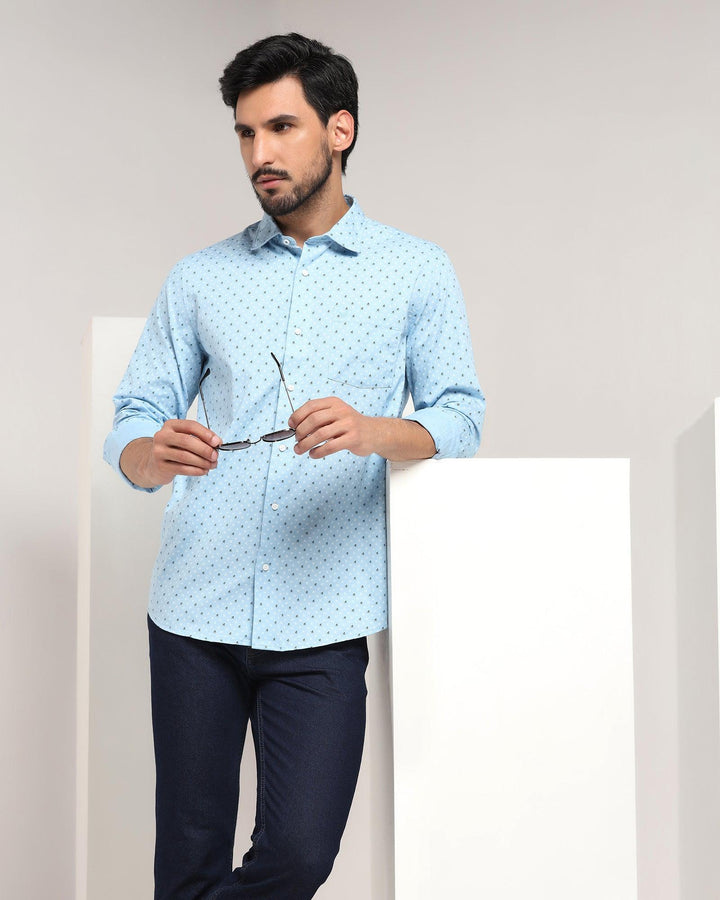 Casual Blue Printed Shirt - Venga