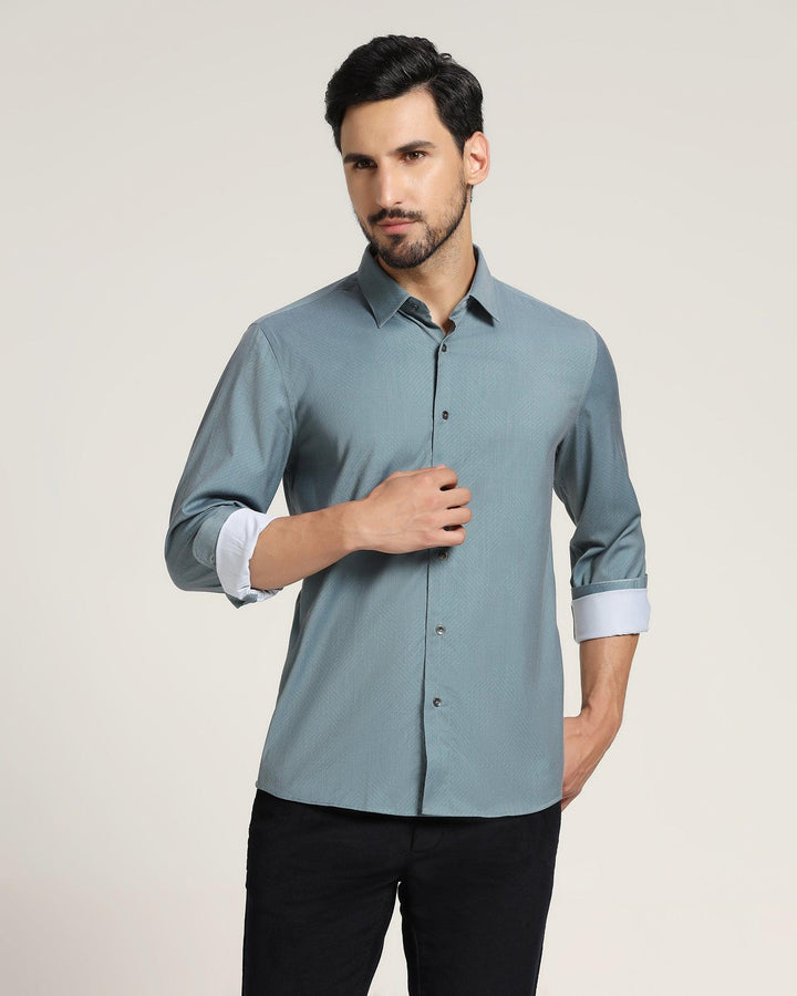 Casual Dark Green Printed Shirt - Bass