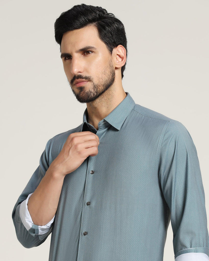 Casual Dark Green Printed Shirt - Bass