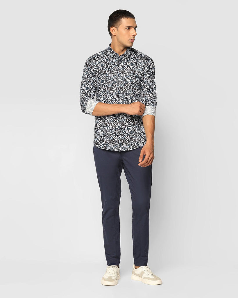 Casual Deep Blue Printed Shirt - Hans