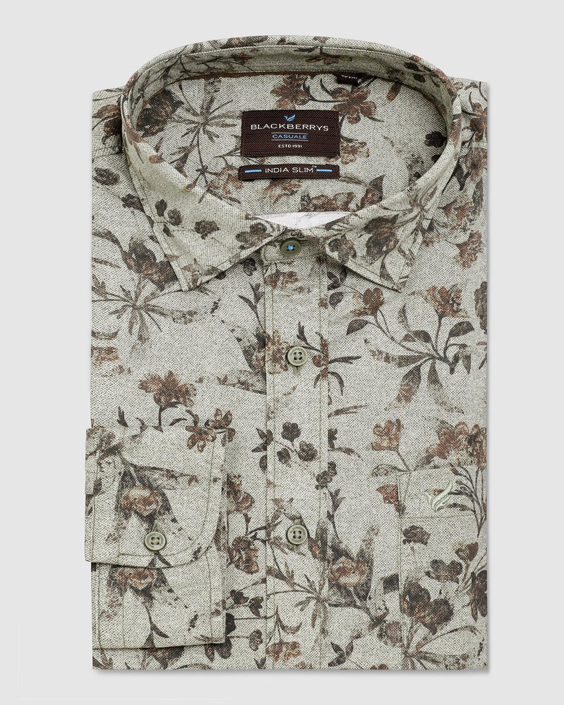 Casual Green Printed Shirt - Bay