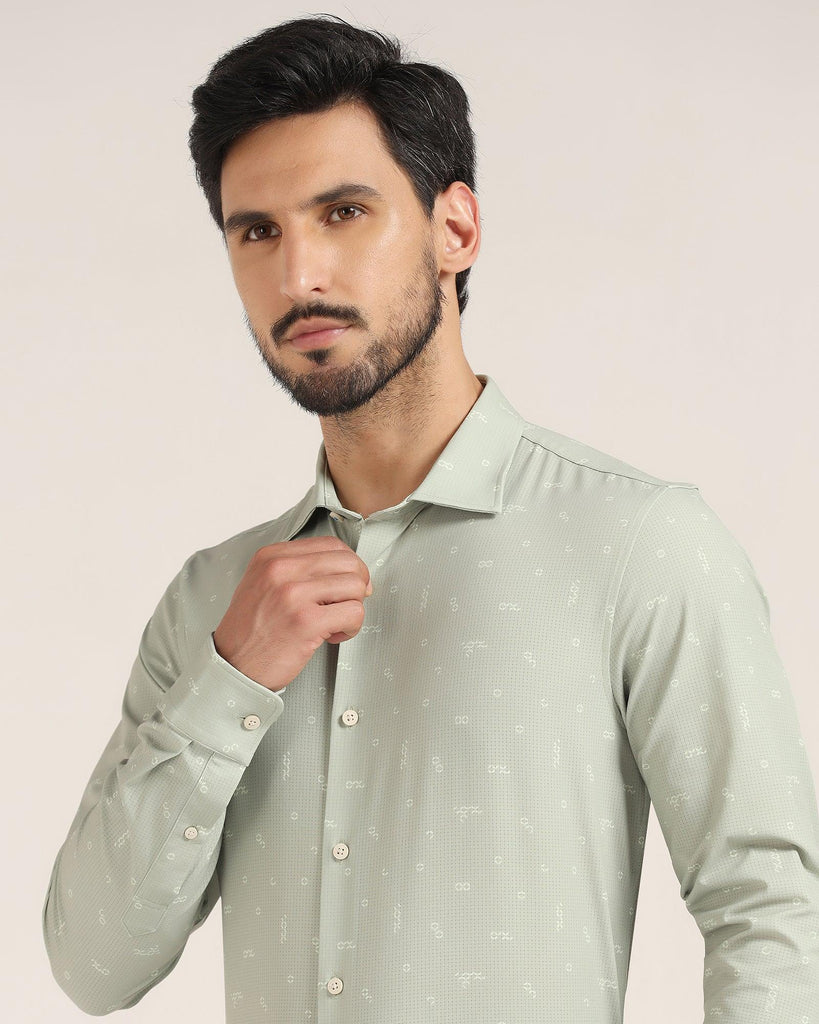 TechPro Casual Green Printed Shirt - Tobias