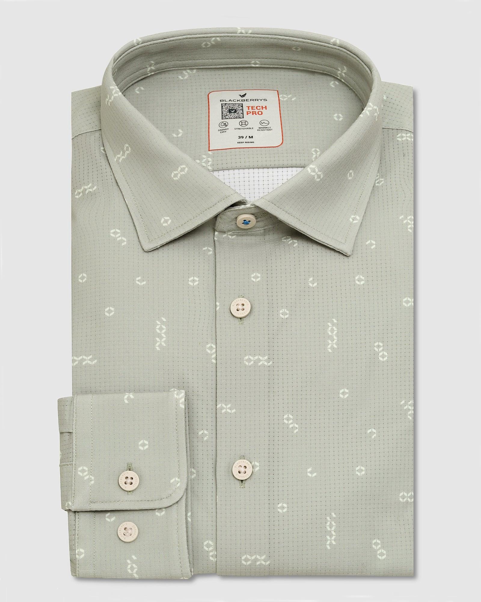 TechPro Casual Green Printed Shirt - Tobias - Blackberrys