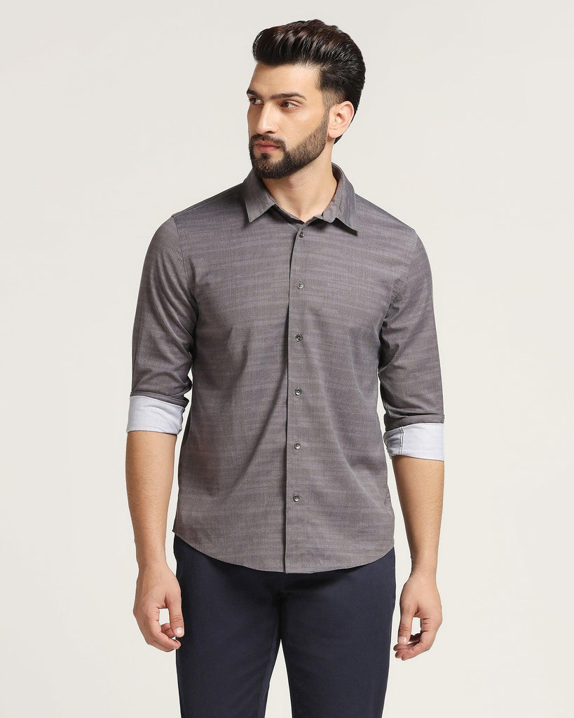 Casual Grey Printed Shirt - Burn