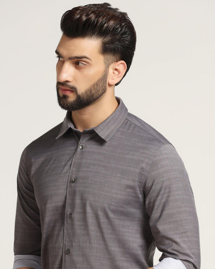 Casual Grey Printed Shirt - Burn