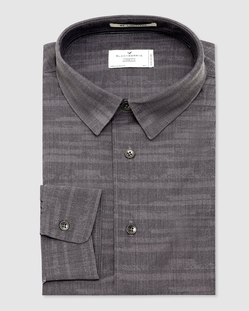 Casual Grey Printed Shirt - Burn