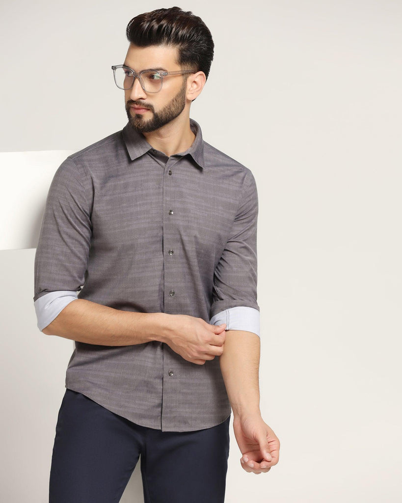 Casual Grey Printed Shirt - Burn