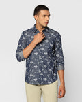 Printed Casual Shirt In Indigo (Frapy) - Blackberrys