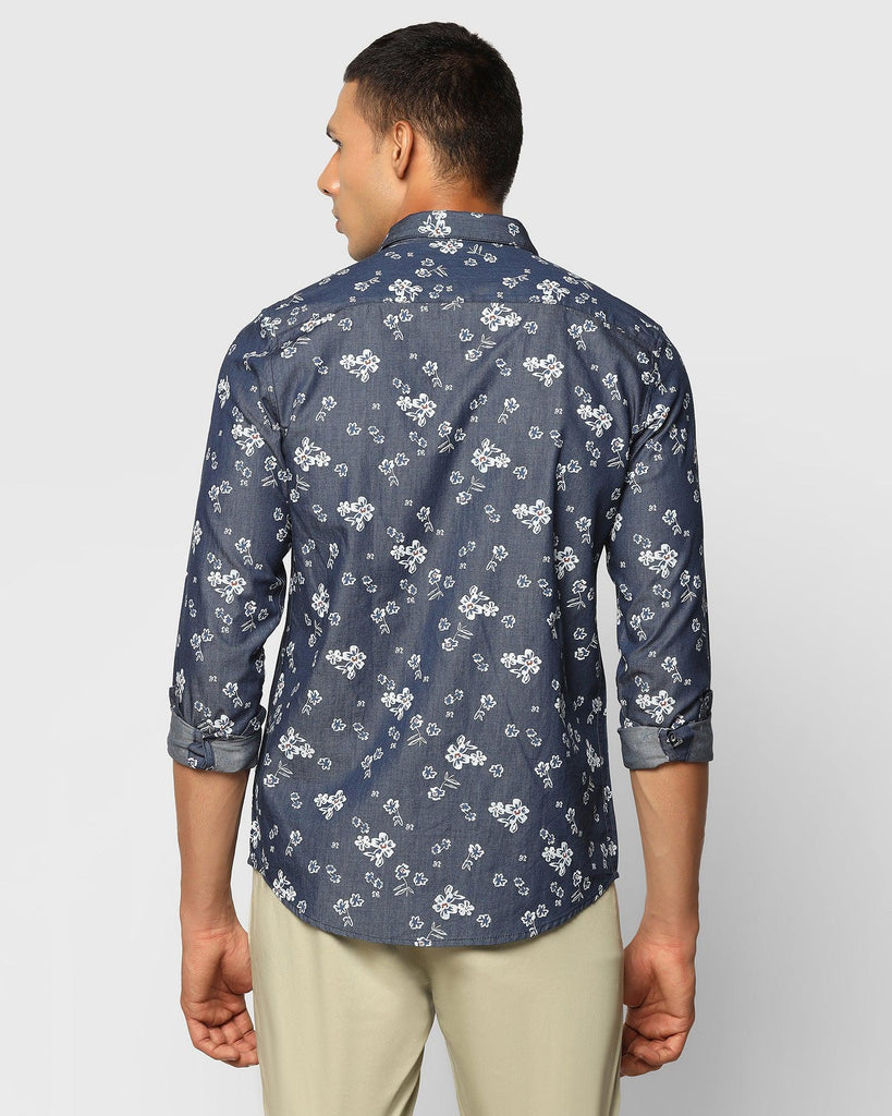 Casual Indigo Printed Shirt - Frapy