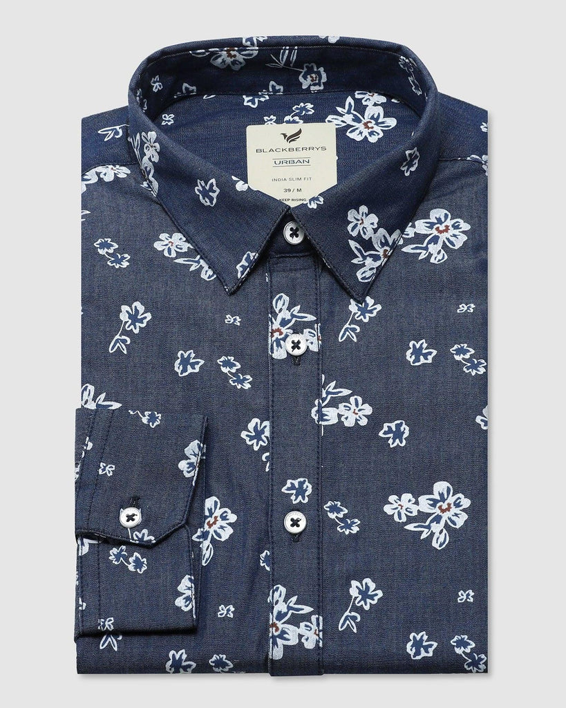 Casual Indigo Printed Shirt - Frapy