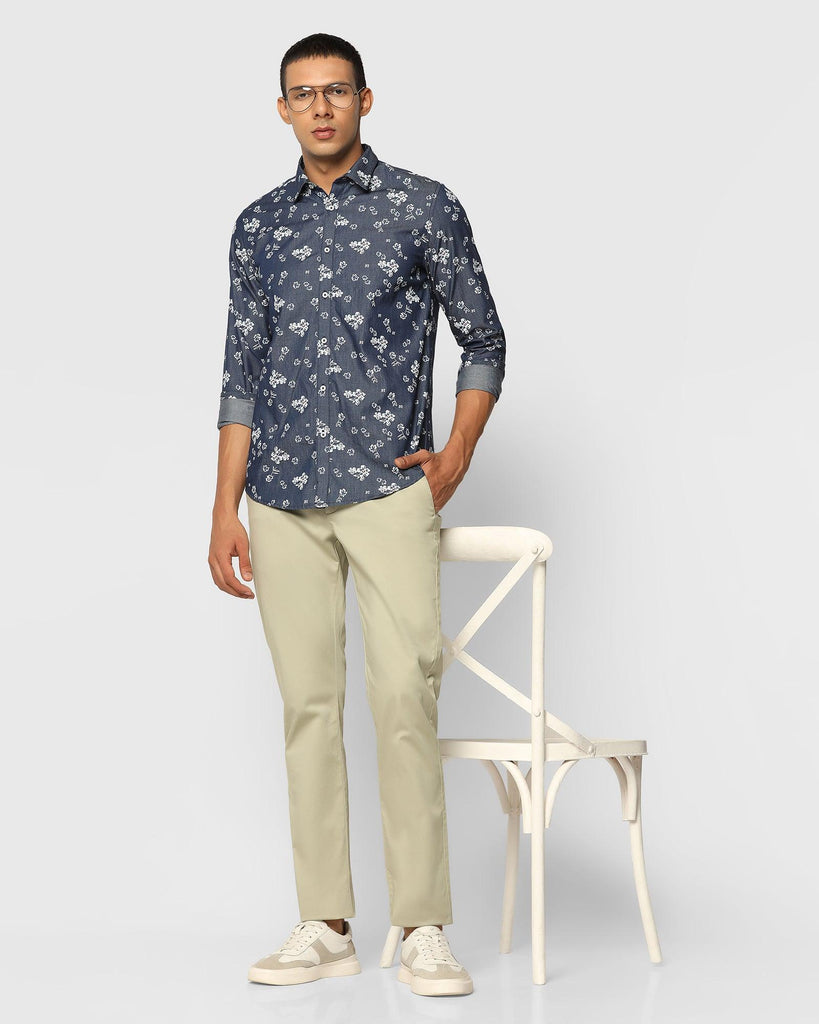 Casual Indigo Printed Shirt - Frapy