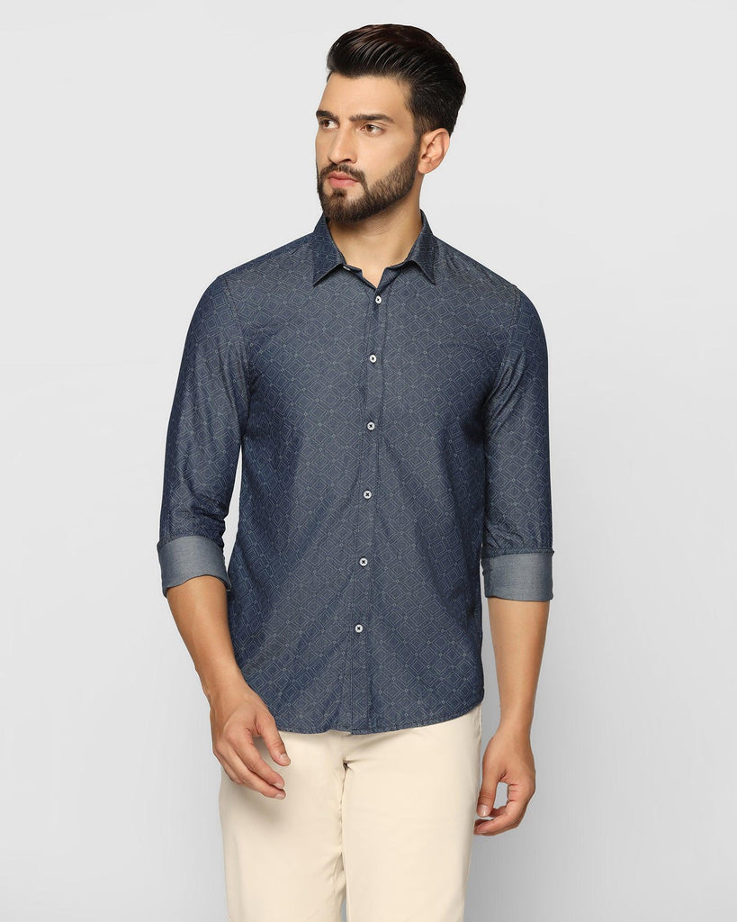 Casual Indigo Printed Shirt - Gio