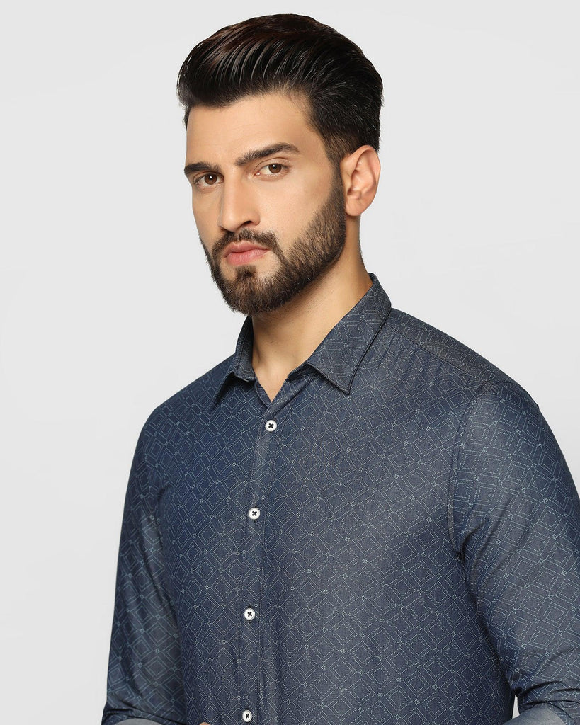 Casual Indigo Printed Shirt - Gio