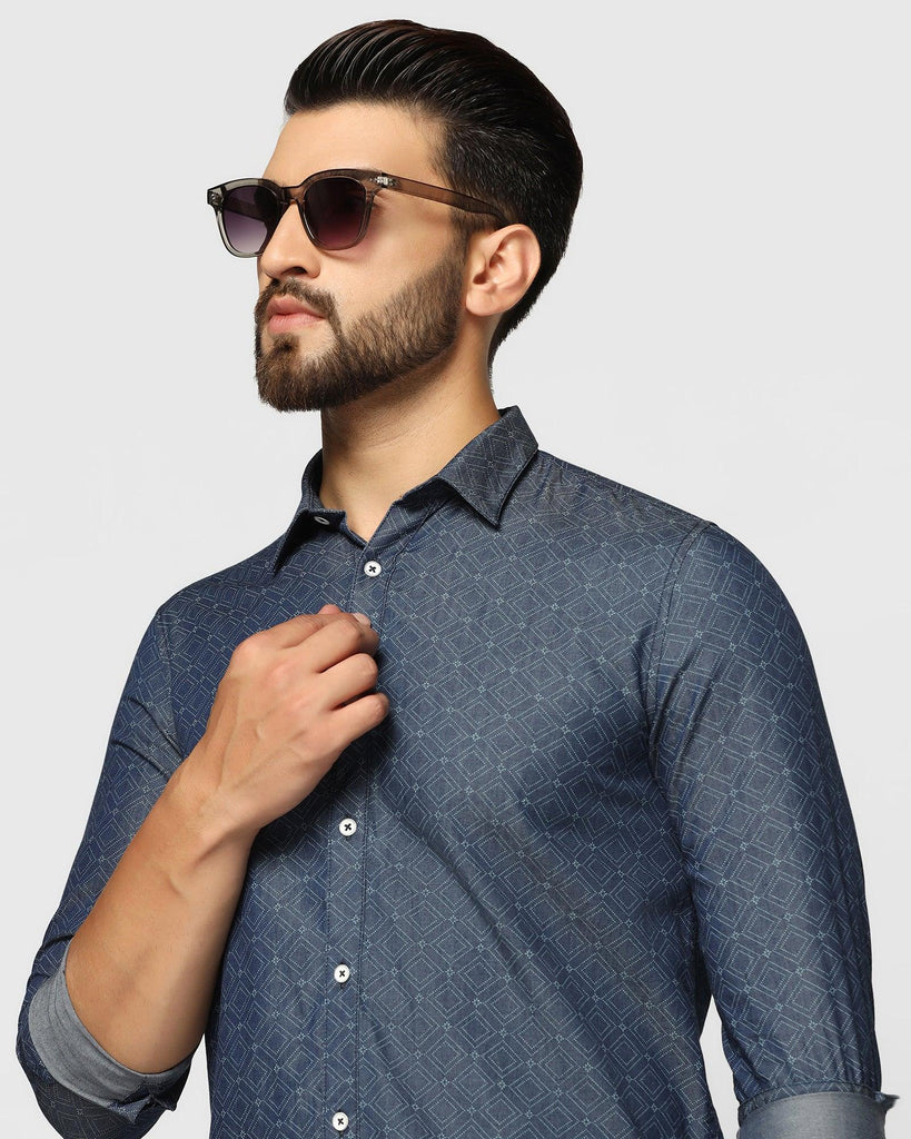 Casual Indigo Printed Shirt - Gio