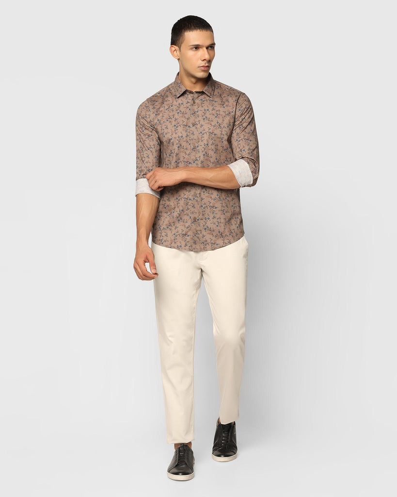 Casual Khaki Printed Shirt - Ivy