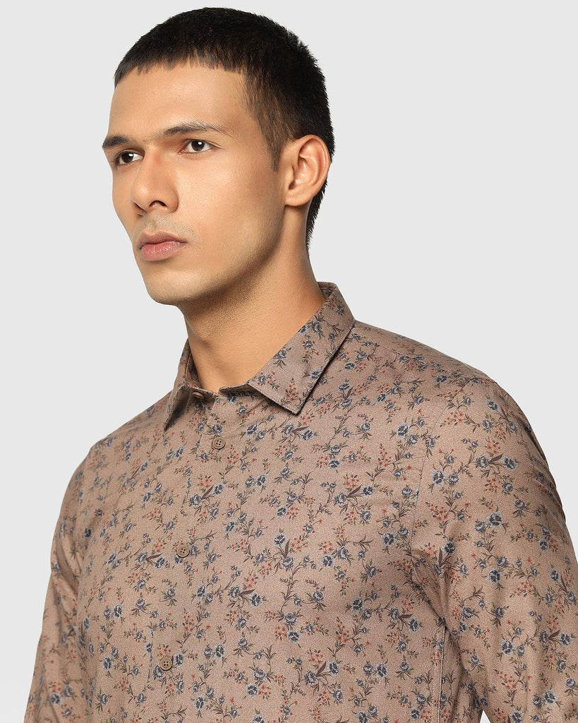 Casual Khaki Printed Shirt - Ivy