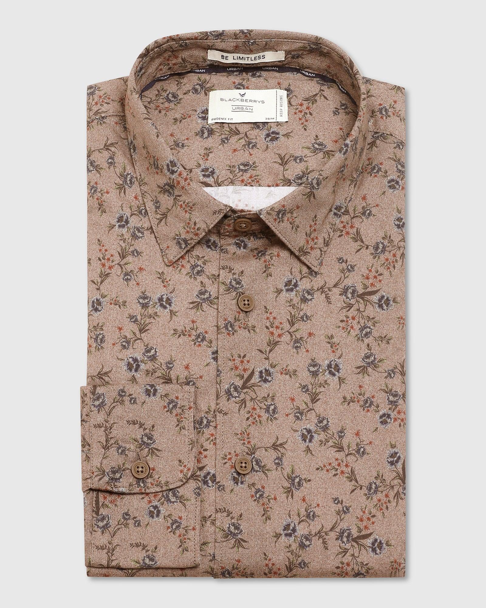 Casual Khaki Printed Shirt - Ivy
