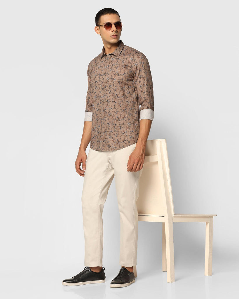 Casual Khaki Printed Shirt - Ivy