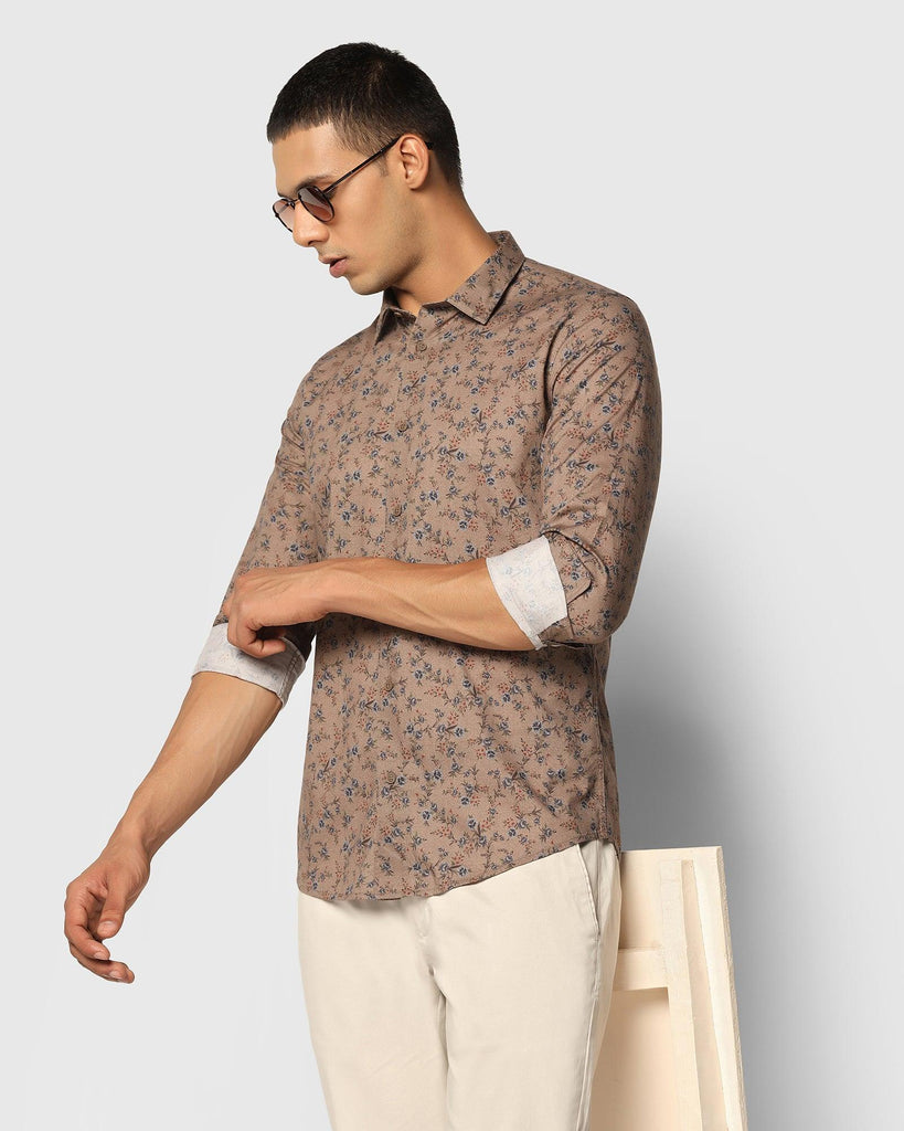 Casual Khaki Printed Shirt - Ivy