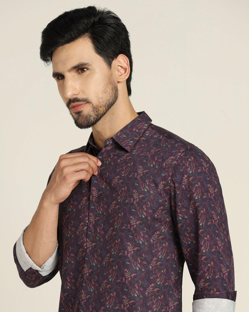 Casual Maroon Printed Shirt - Nel