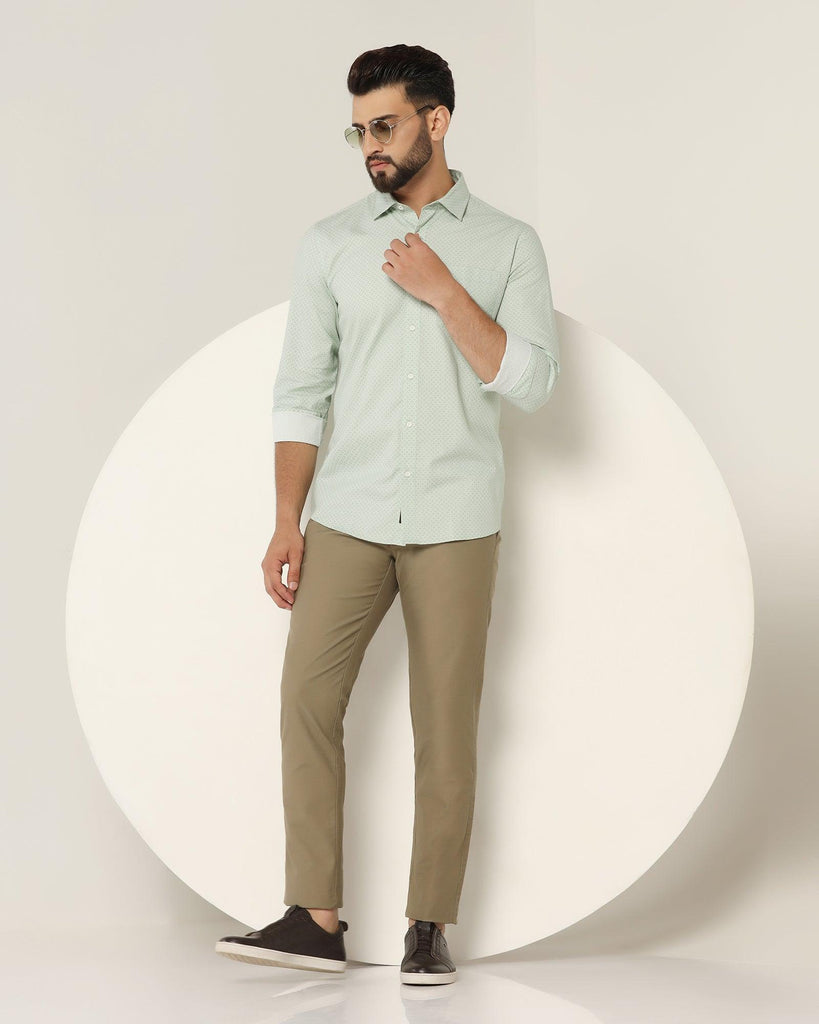 Casual Mint Printed Shirt - Allun