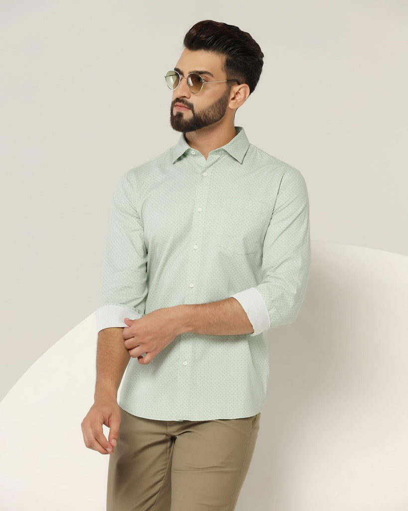 Casual Mint Printed Shirt - Allun