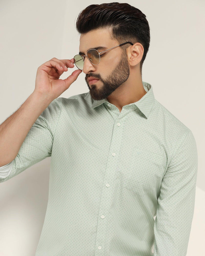 Casual Mint Printed Shirt - Allun