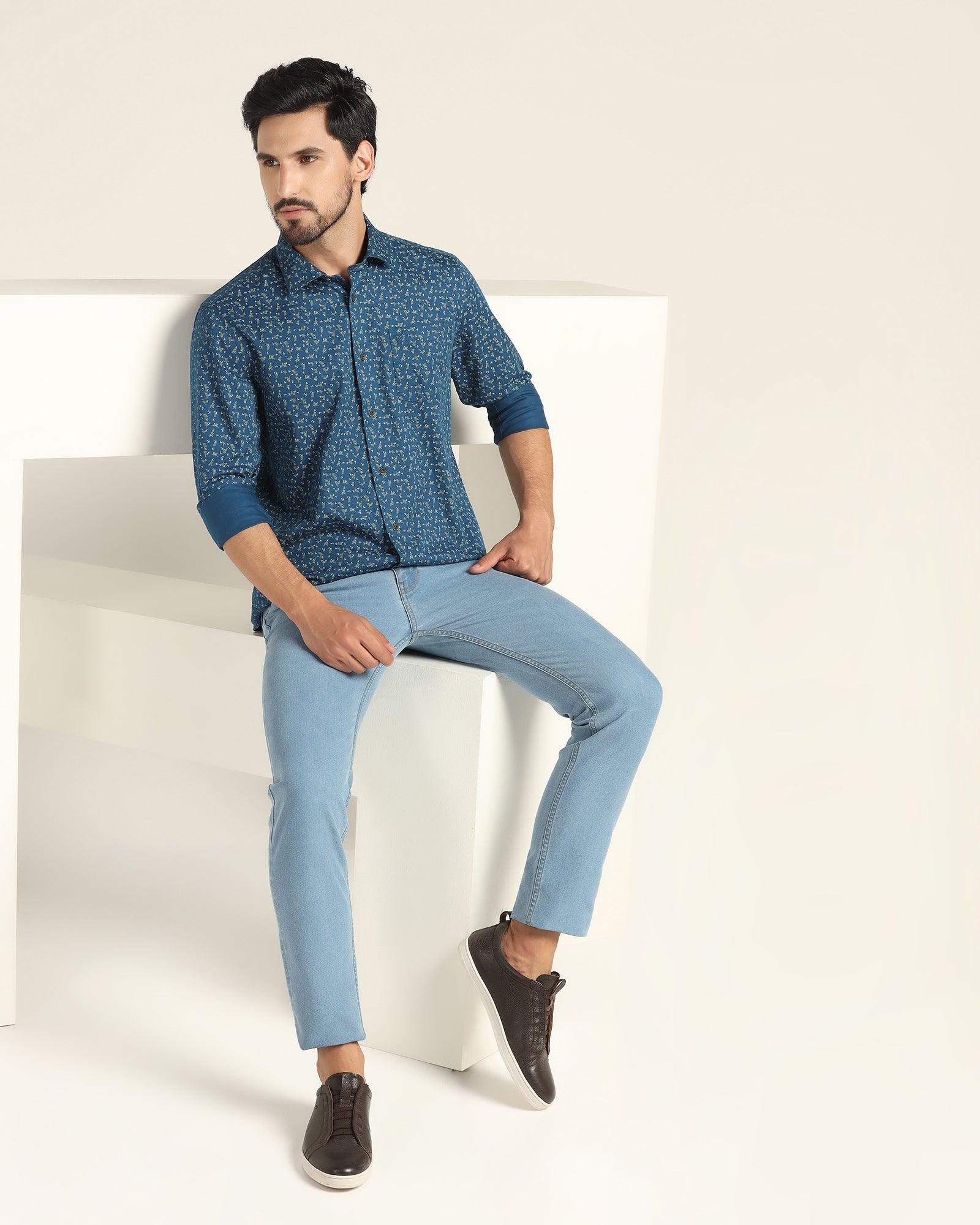 Casual Navy Printed Shirt - Lord - Blackberrys