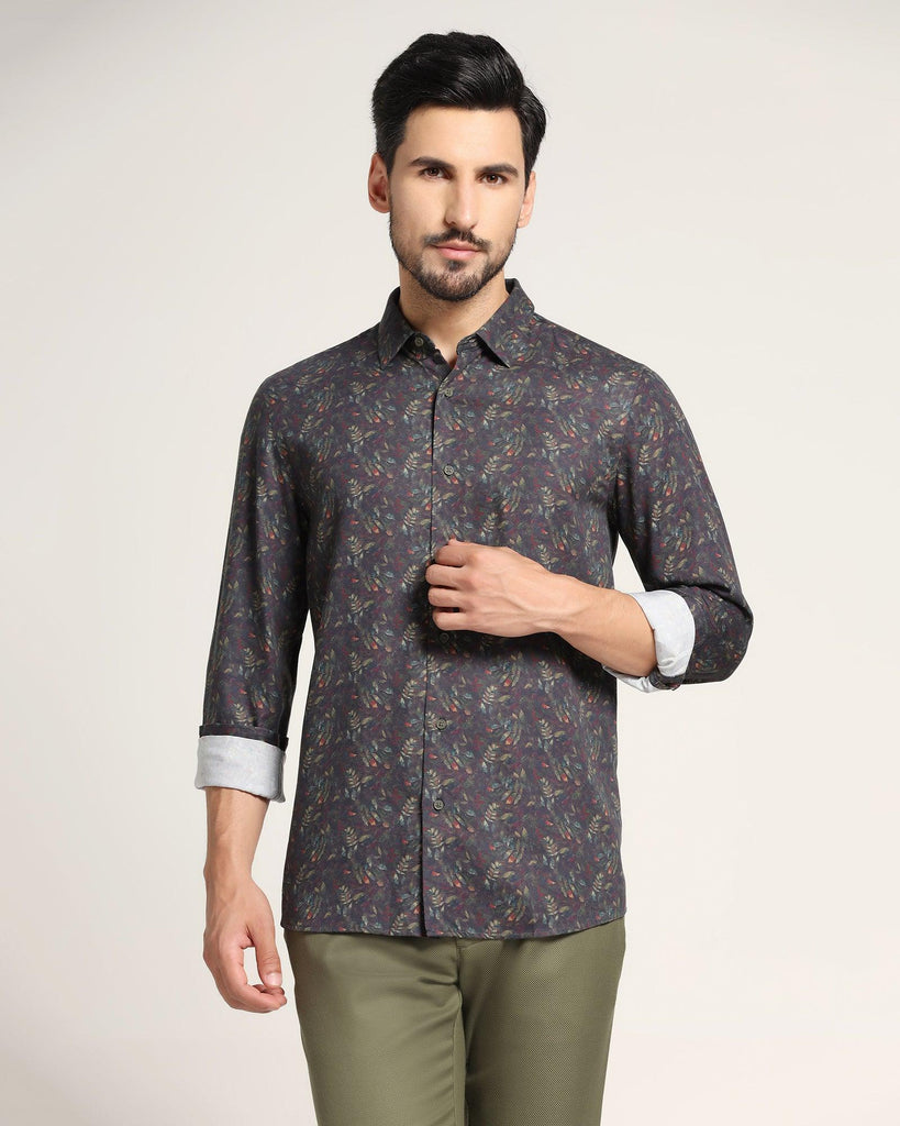 Casual Olive Printed Shirt - Nel