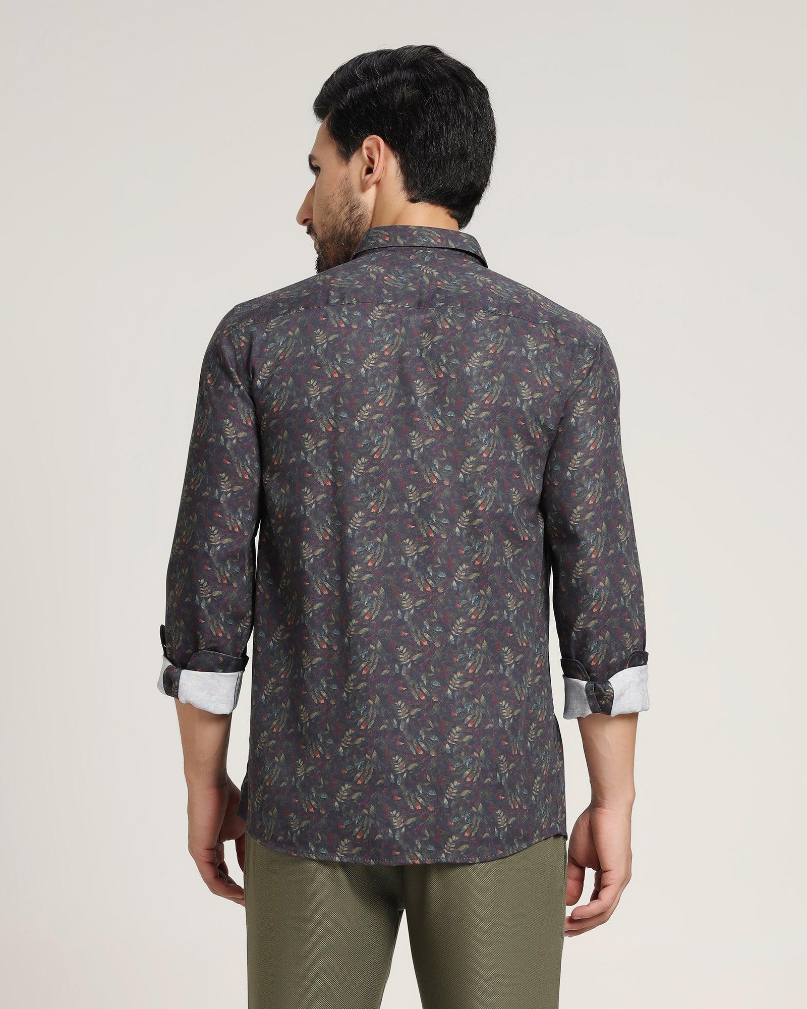 Casual Olive Printed Shirt - Nel