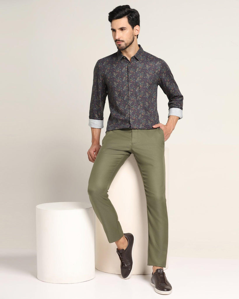 Casual Olive Printed Shirt - Nel